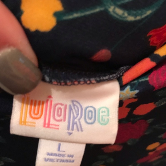 Lularoe Maxi, BNWT, Large, Navy with floral - Picture 3 of 3